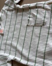 Pull ligné vert et blanc 