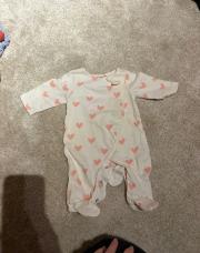 pyjama coeur rose coton TAO 3 mois