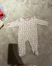 pyjama noukies 1 mois fleurs marron