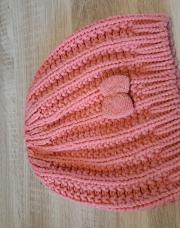 Bonnet rose noeud 2-3ans