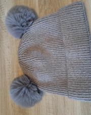 Bonnet Gris Pompons 3-4ans