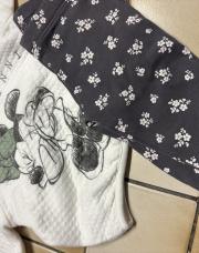 Ensemble Minnie vert/fleurs 62cm 