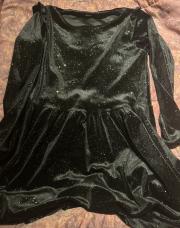 Robe de fête noir pailletée dorée Zeeman 122-128 cm 7-8 ans