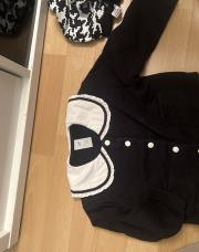 Gilet noir à col blanc h&m 12/18 mois 