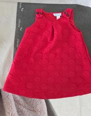 Robe rouge pois manches courtes - Obaibi - 6 mois - 68 cm
