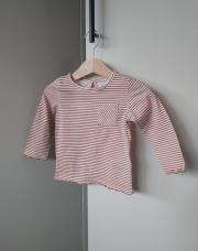 Marinière rouge et blanc 6-9 mois 74cm 