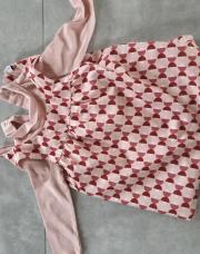 Robe bouffante rose (2p dont sous robe) à motifs géométriques
