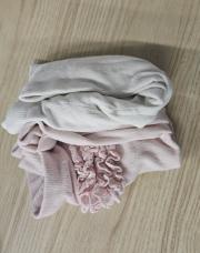 Collant rose et blanc 6/12mois