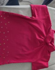 Col roulé fuschia, coeurs dorés - TAO - 18 mois 80 cm