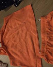 Ensemble été short orange fluo TAO 12 mois
