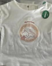 Blouse blanche chat sweet home Obaibi 18 mois