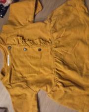Robe Moutarde haut croisé 3 boutons VERTBAUDET 3 mois