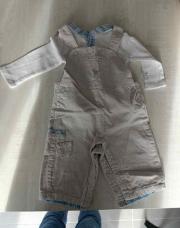 Ensemble salopette blouse obaibi 3 mois 