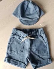 Ensemble short casquette bleu C&A 3 mois