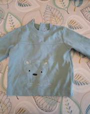 Pull turquoise ours tex baby 18 mois