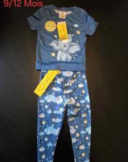 Ensemble éléphant neuf 9/12mois