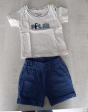 Ensemble t-shirt short polar trafic 6 mois