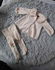 Ensemble 2 pièces Fille KIABI, Tunique rose/beige + Collant Fleurs, taille 3 mois