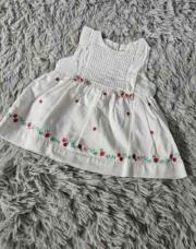 Ensemble 1 pièce Fille MAJOR, Robe Blanche + fleurs, taille 1 mois