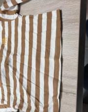 Sweat-shirt 6 mois ligne blanc et camelle