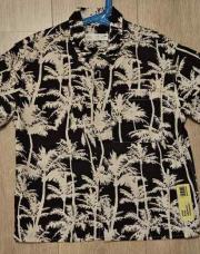 Chemise MC brun et beige a palmier ZARA 6ans