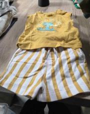 Ensemble short 6 mois jaune