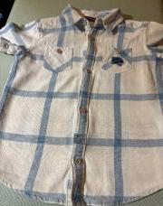 Chemise carreaux blanc bleu 5ans Sergent major