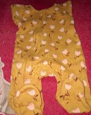 Pyjama tulipe moutarde 0 mois 