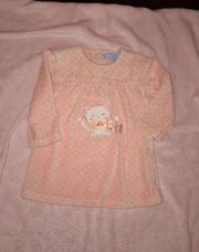 Robe rose velour petit chat 6 mois 