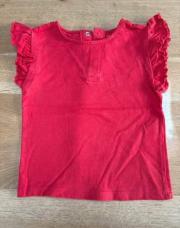 T shirt rouge à volants 