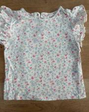 T shirt fleuri à volants 