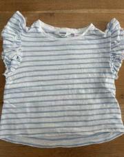 T shirt ligné marin à volants 