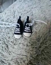 Chaussures Bébé bleues foncées lacets blanc, taille 6-9 mois