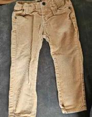 Jean velour brun clair 92 cm jbc