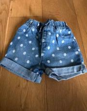 Short à petit pois blanc en jeans 68