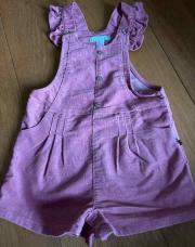 Salopette short rose velours 18m