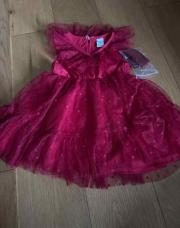 Robe rouge à tulle 9-12m