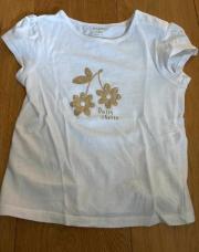 T-shirt blanc fleur doré 86
