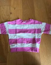 Pull ligné rose et blanc 92