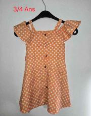 Robe orange 3/4 ans