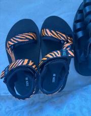Sandales zèbre orange 