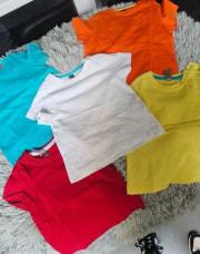 Ensemble 5 pièces Garçon Orchestra, T-shirt blanc jaune orange rouge bleu, taille 9 mois