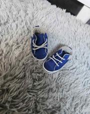 Chaussures Bébé garçon, Chaussures bleues gris à lacets blancs 