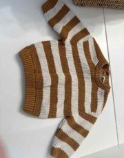 Pull 12M TAO ligné moutarde