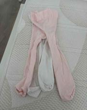 Lot 2 bas collant rose/blanc 6-12mois 