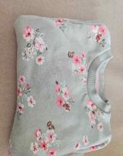 Pull/robe turquoise fleur 