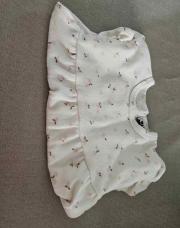 Robe blanche petite fleur rose 