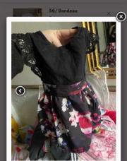 Robe body fleuri noir 