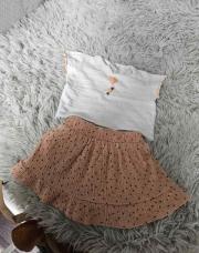 Ensemble 2 pcs fille jupe ross orange + t-shirt 