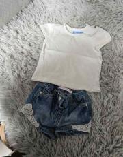 Ensemble 2 pcs fille Short en jeans + blouse 